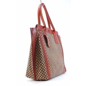 Sold ALBERTA DI CANIO GENUINE LEATHER & SUEDE TOTE